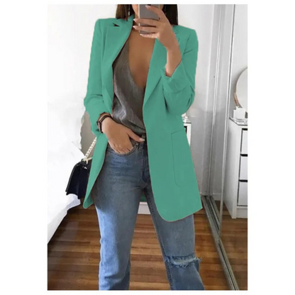 Women's notched blazer with lapel and pockets