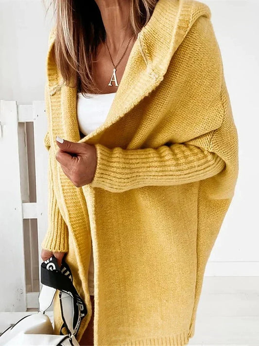 Bat-Shaped Midi Hoodie Sweater