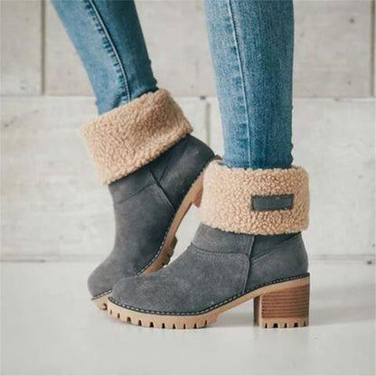 Women's slip-on block heel boots