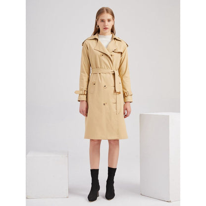 Women's long waist windbreaker fashion coat