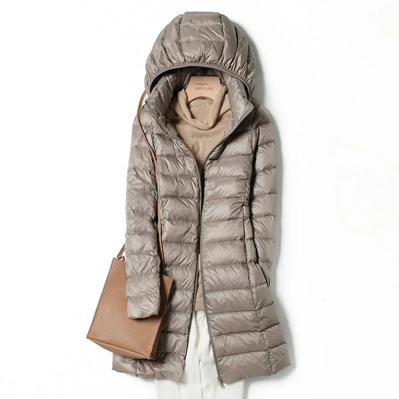 Women’s down jacket with fur collar