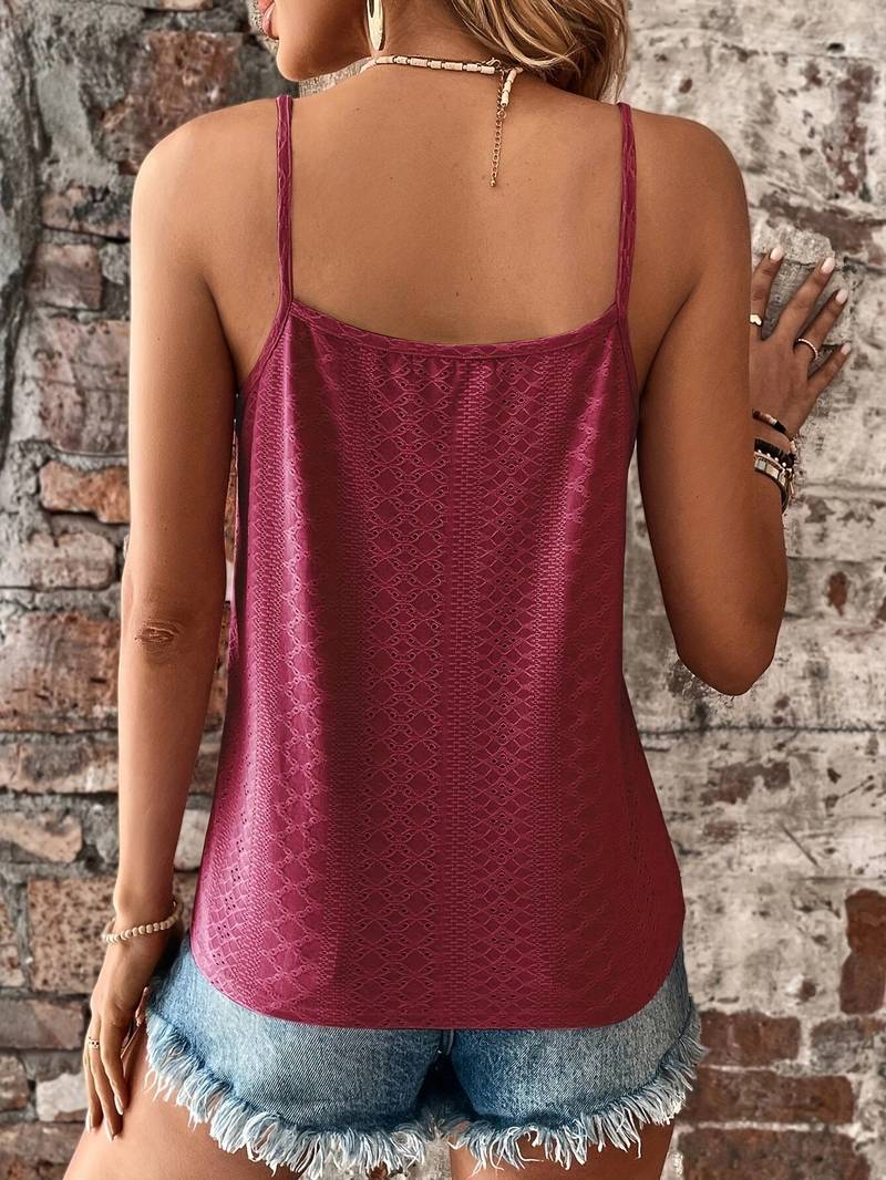 Lynn - casual V-neck lace top with spaghetti straps