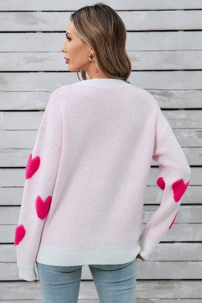 Women's angel wings heart long sleeve sweater