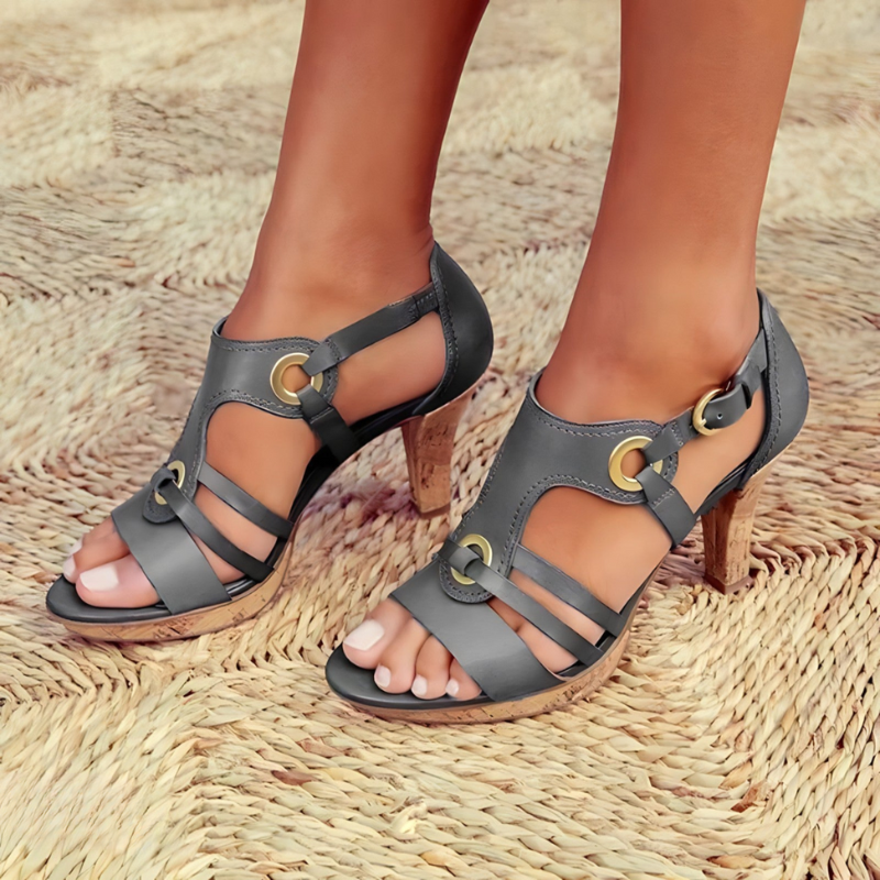 Women's High-Heeled Sandals - Open Toe - Slingback Strap - Elegant Strappy Design