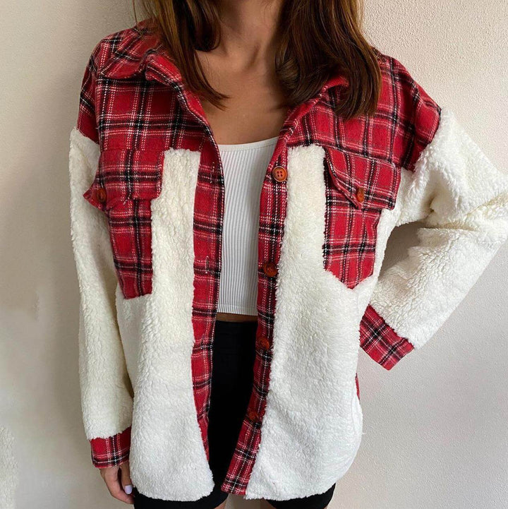 Women's plaid print jacket