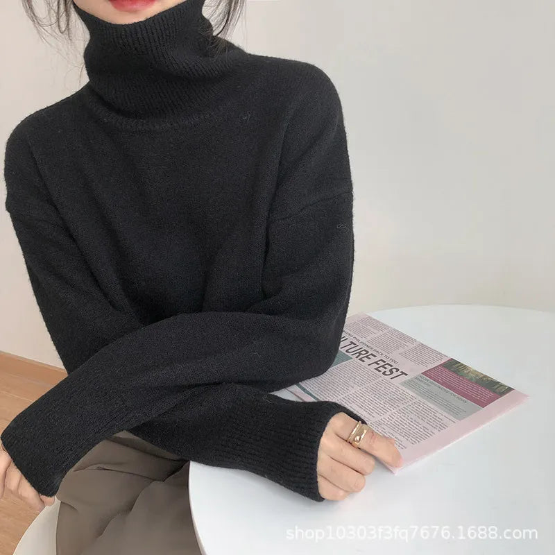 Women's japanese retro turtleneck sweater