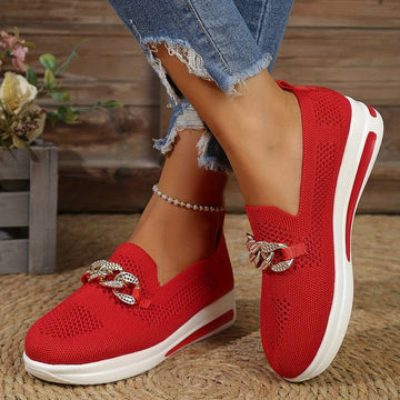 Ginnie - Women's Platform Sneakers with Chain