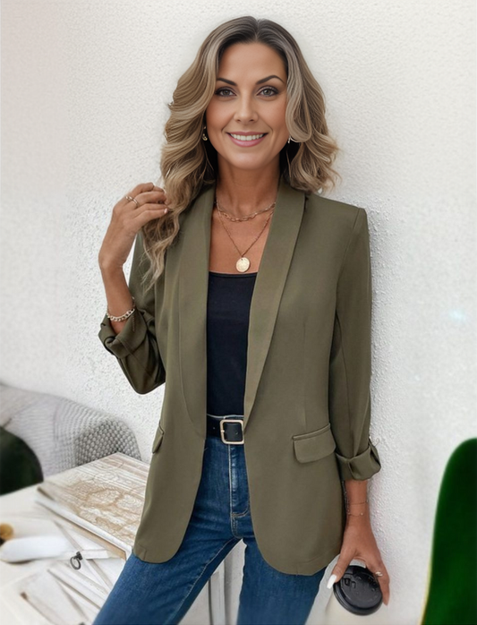 Solid Color Retro Lapel Suit Jacket