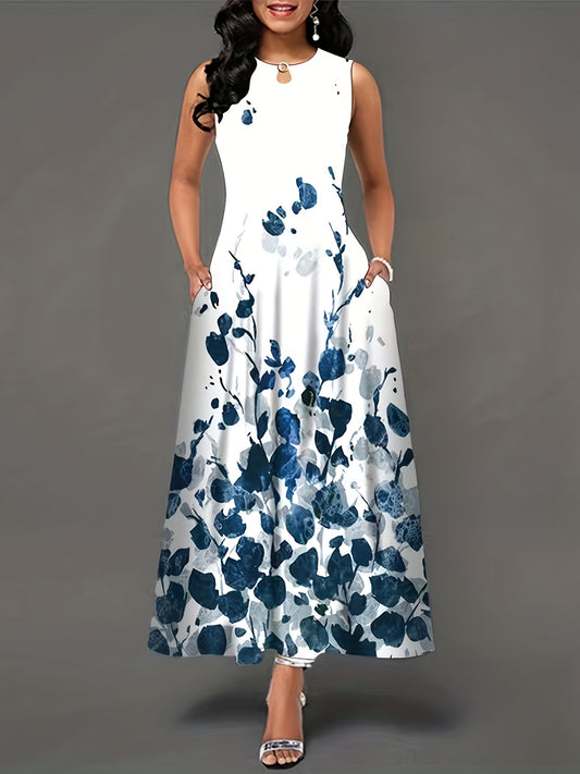 Floral Printed Sleeveless Maxi Dress
