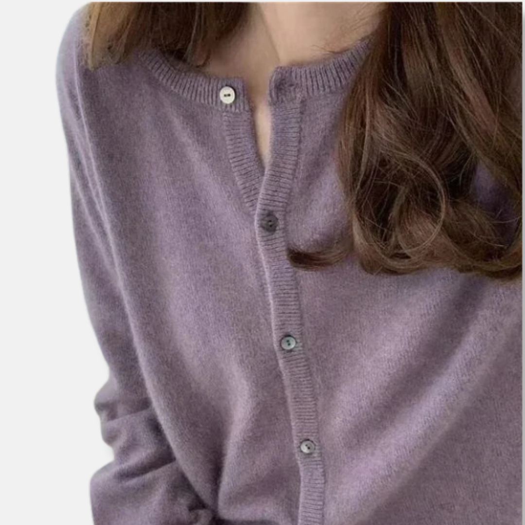 Wool Relaxed Fit Button Front Cardigan