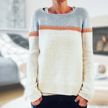 Women's cozy  striped knit sweater