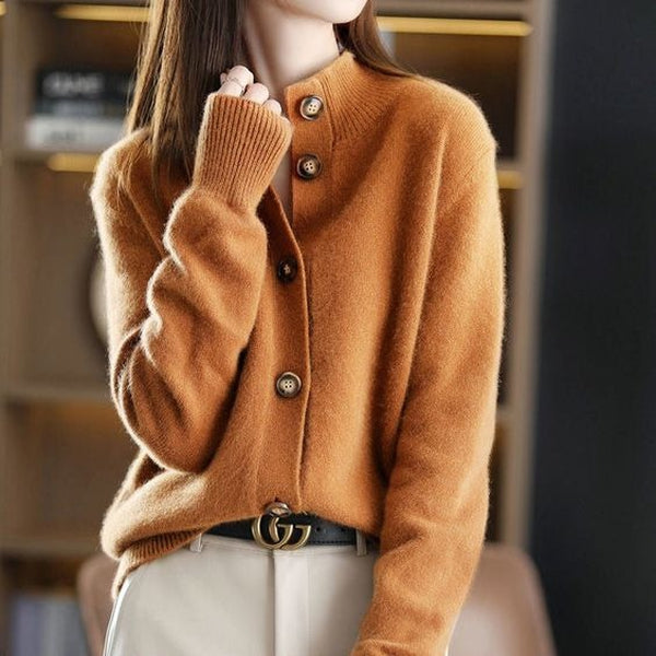 Retro versatile long sleeve sweater for women