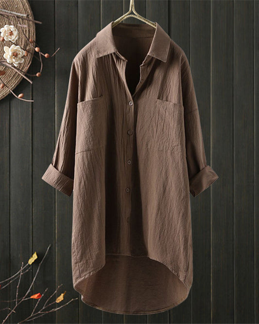 Breathable Cotton Relaxed Fit Tunic Shirt