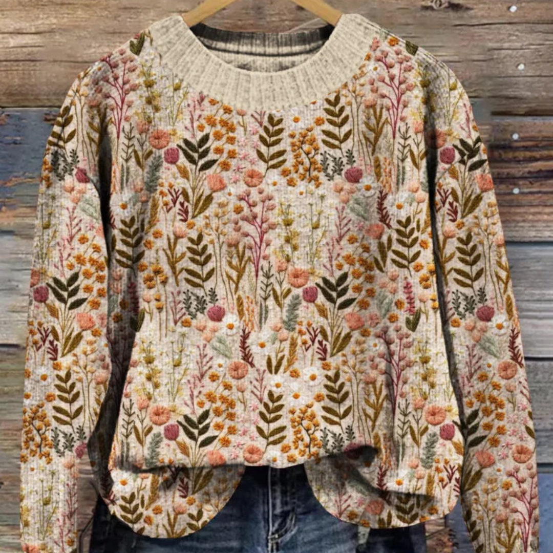 Women's elegant floral sweater