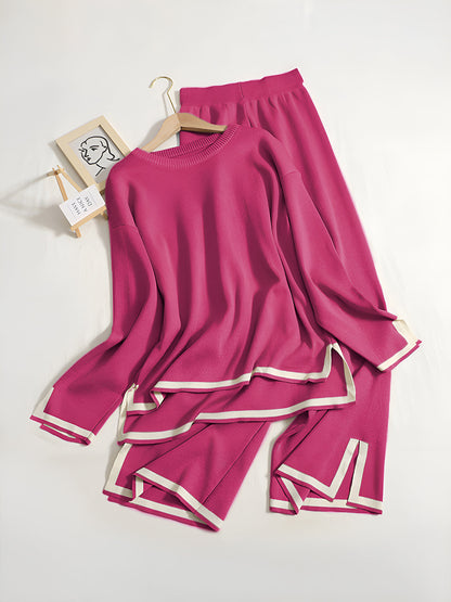 Women's elegant 2-piece lounge set made of stretch knit