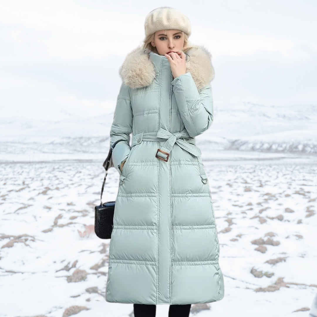 Padded Belted Long Winter Coat