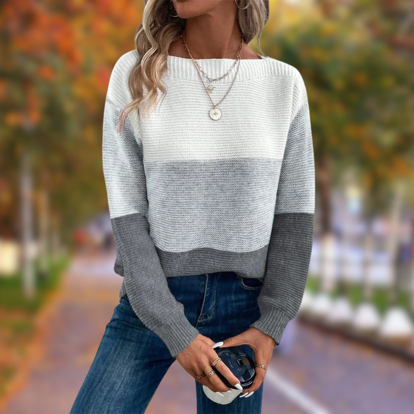 Women's colorblock fall sweater