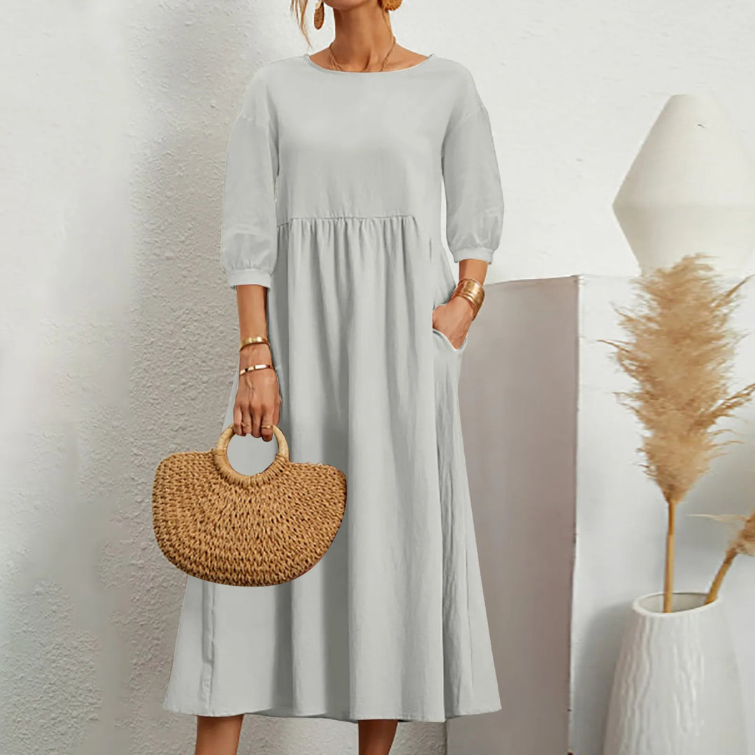 Breezy Relaxed Fit Midi Dress with Pockets