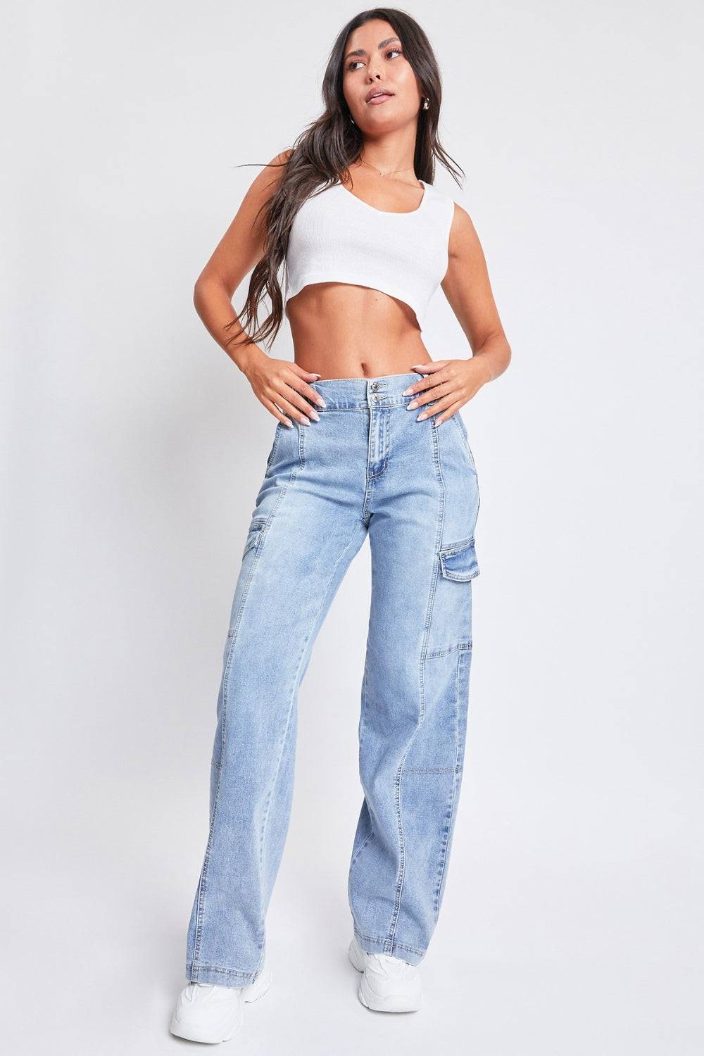 Nichelle - high-rise straight cargo jeans