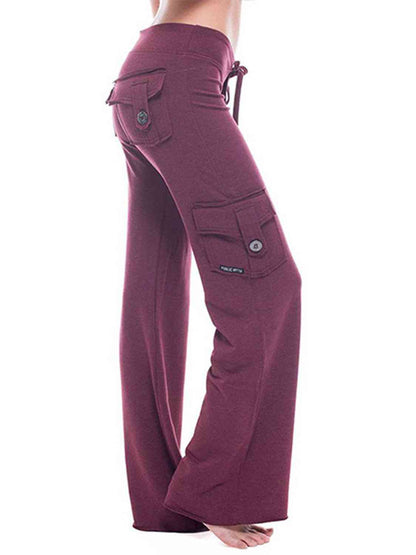 Women's mid rise cargo wide leg pants