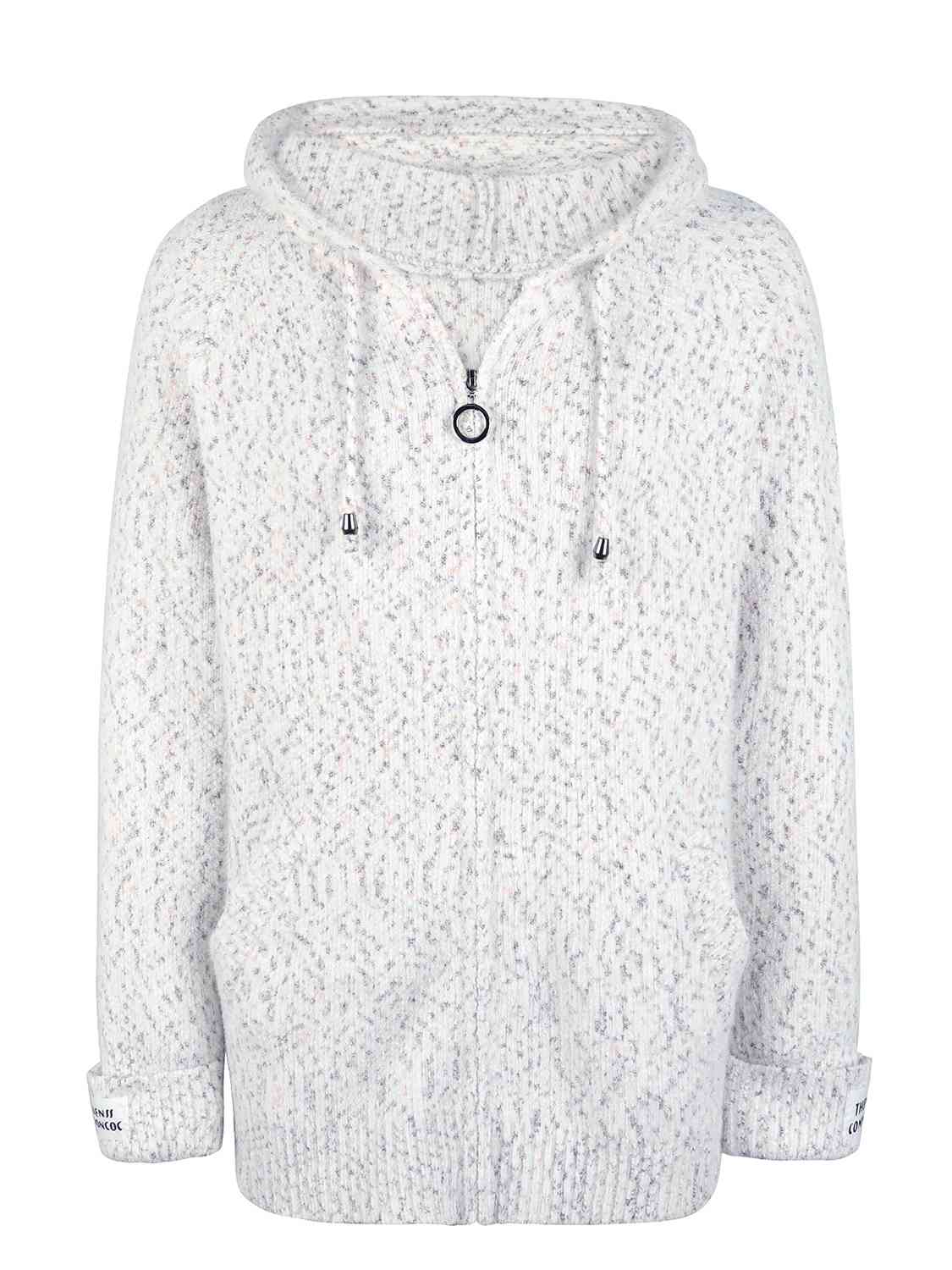 Women’s Hooded Cardigan – Knit Fabric – Relaxed Fit – Zip Closure – Long Sleeve Casual Wear