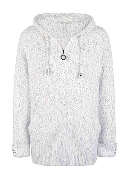 Women’s Hooded Cardigan – Knit Fabric – Relaxed Fit – Zip Closure – Long Sleeve Casual Wear