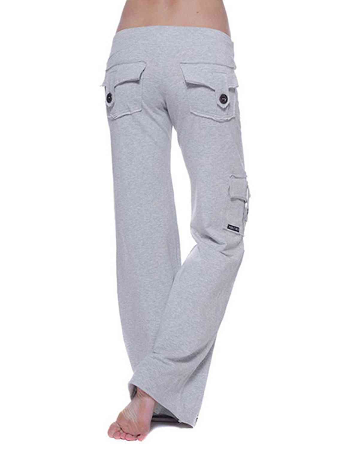Women's mid rise cargo wide leg pants