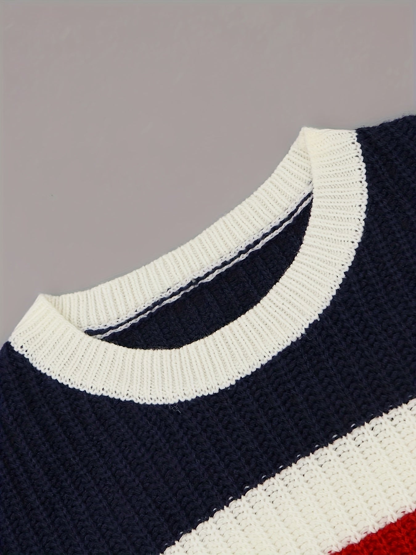 Women's rainbow stitching loose pullover sweater