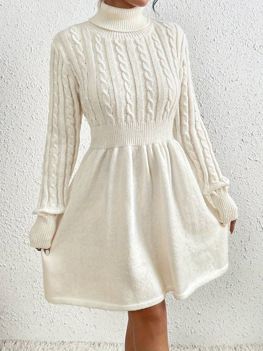 Elegant White Knitted Dress For Timeless Look
