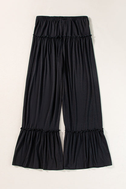 Elise - tied frill ruched bootcut pants