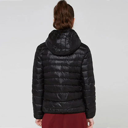 Women's warm autumn padded jacket with hood