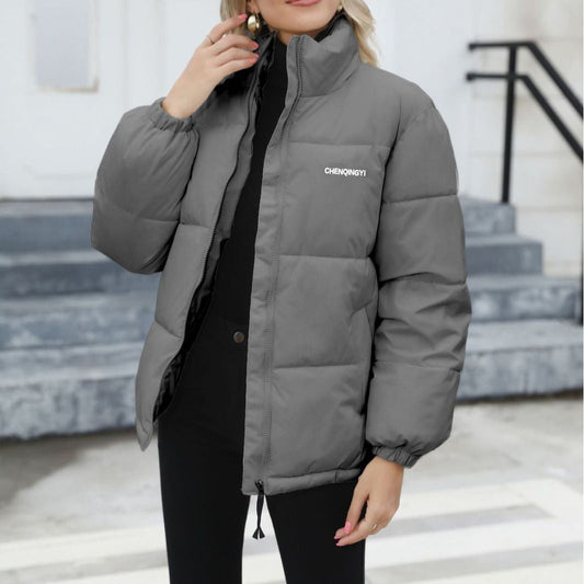 Windproof Cotton Turtle Neck Puffer Jacket