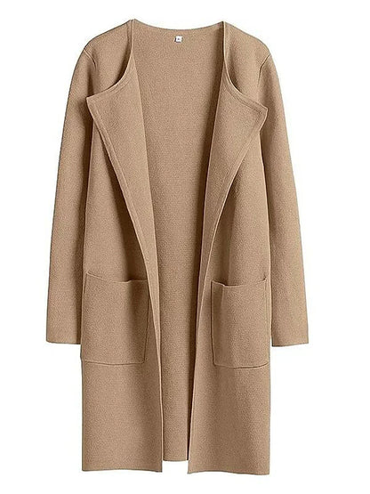 Women's versatile casual lapel midi coat