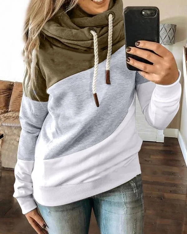 Women's Splicing Hooded Fleece Sweatshirt