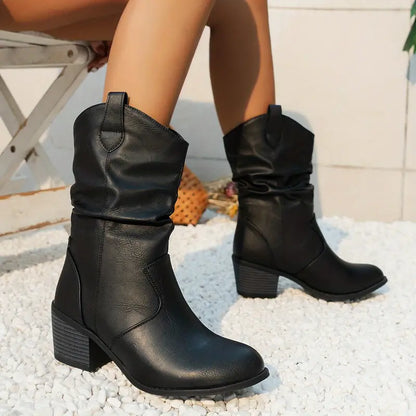 Women's rustic charm leather boots