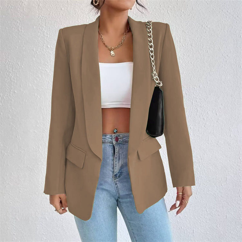 Tailored Single-Button Flap Pocket Blazer