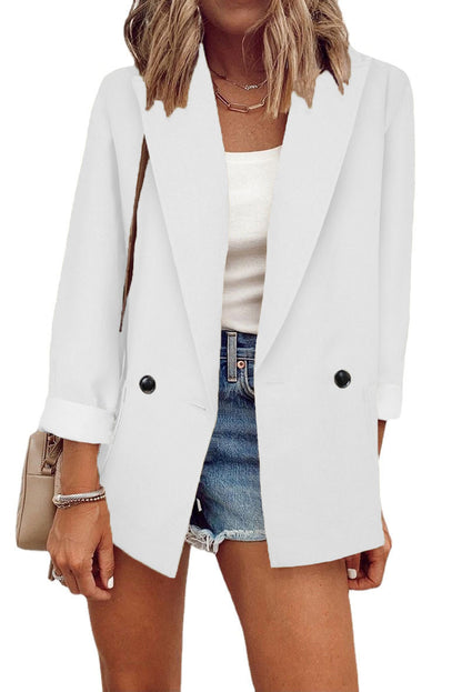 Women's winter solid color blazer jacket