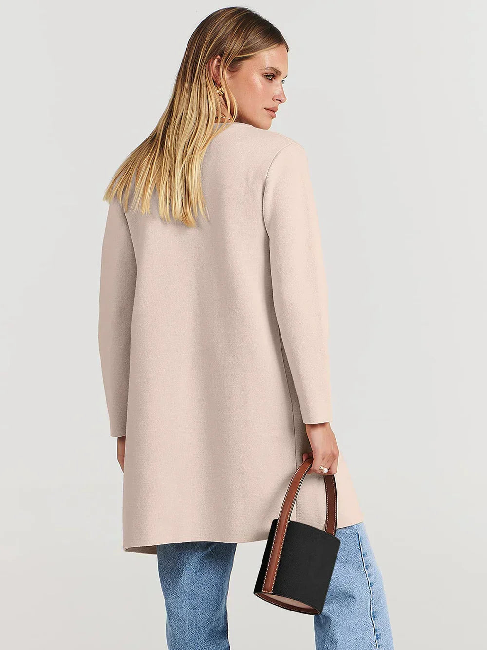Women's versatile casual lapel midi coat