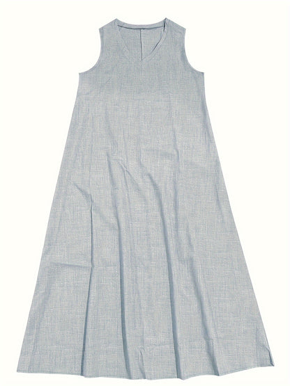 Women’s Maxi Dress - Sleeveless V-Neck - Flowy Relaxed Fit - Lightweight Breathable
