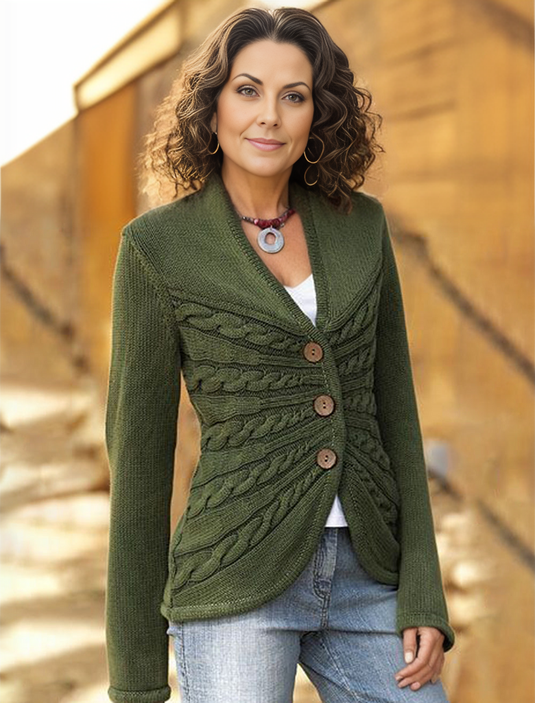 Women's comfy long sleeve sweater with textured design