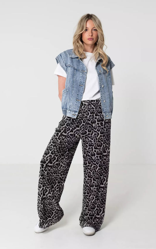 Leopard Print Patterned Casual Pants