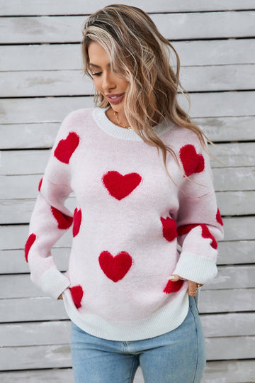 Women's angel wings heart long sleeve sweater