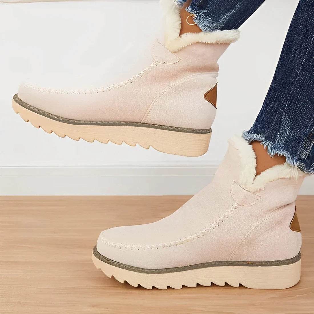 Women's casual thick-bottom short-sleeved boots