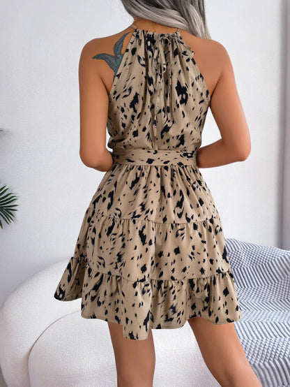 Women's Halter Neck Dress - Sleeveless Tiered Skirt - Flowy Lightweight Fit