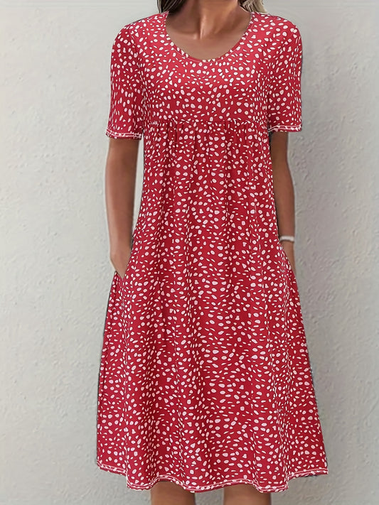 Relaxed A-Line Fit Knee-Length Dress