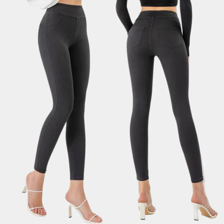 Women's slim-fit denim look leggings