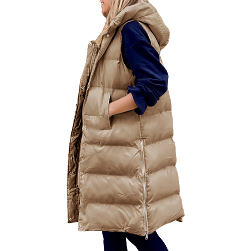 Nikki - trendy padded long body warmer for women with hood for spring