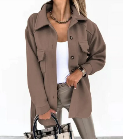 Lexie - lapel single-breasted loose jacket