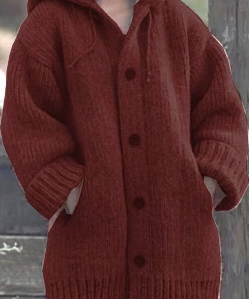 Women's hooded sweater cardigan