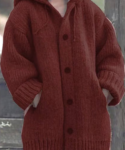 Women's hooded sweater cardigan